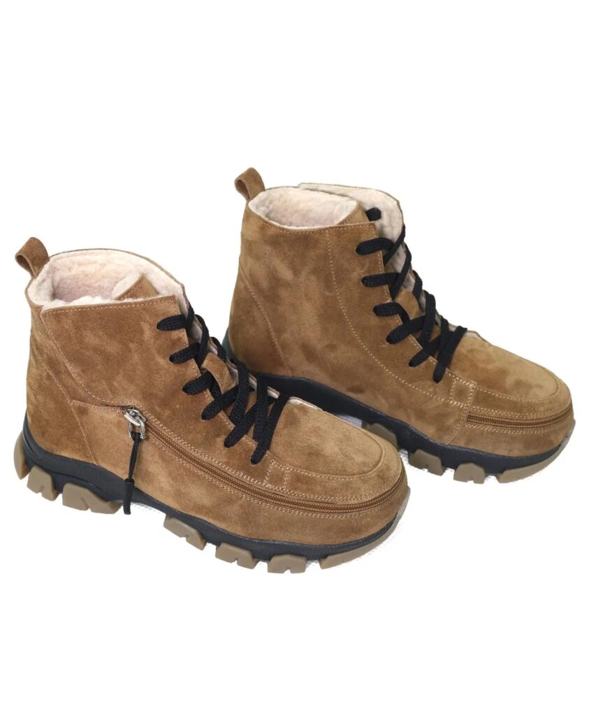 Угги на шнурках Бронза адаптивная обувь на ортезы, протезы и аппараты